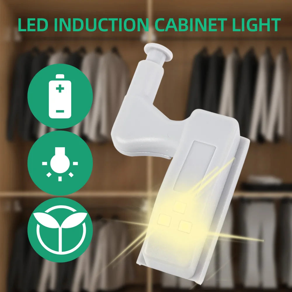 1/30Pcs Universal Cabinet Lights LED Inner Hinge Lamp Bedroom Wardrobe Door Under Cupboard Sensor Battery Operated Night Light