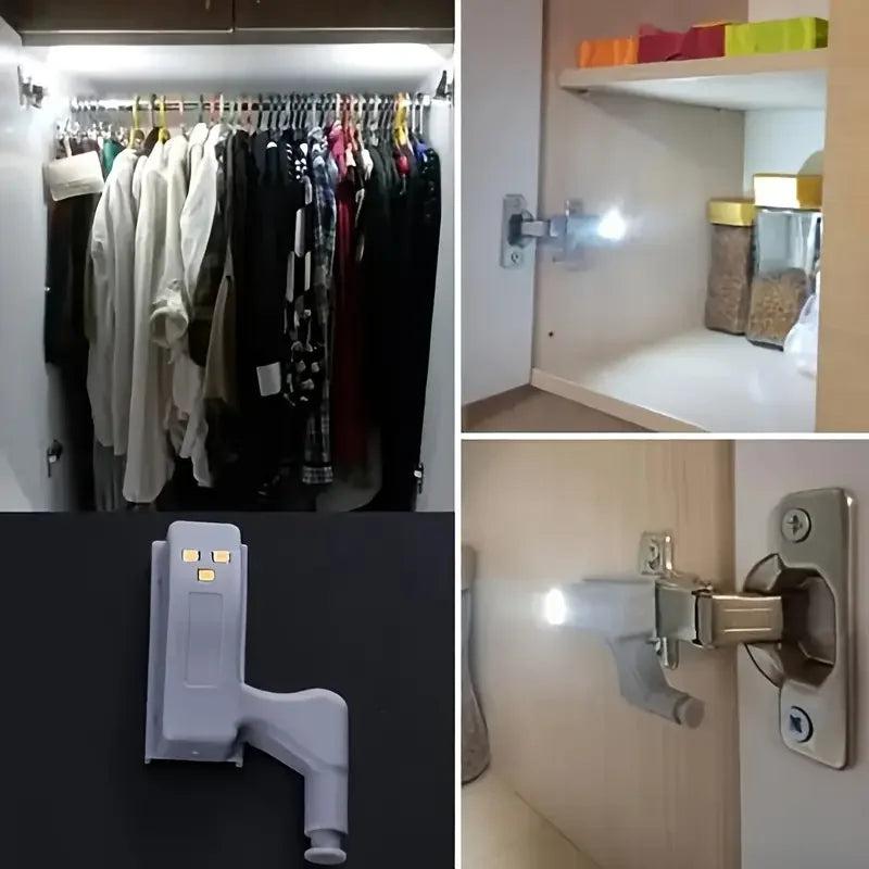 1/30Pcs Universal Cabinet Lights LED Inner Hinge Lamp Bedroom Wardrobe Door Under Cupboard Sensor Battery Operated Night Light