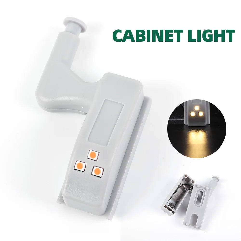 1/30Pcs Universal Cabinet Lights LED Inner Hinge Lamp Bedroom Wardrobe Door Under Cupboard Sensor Battery Operated Night Light